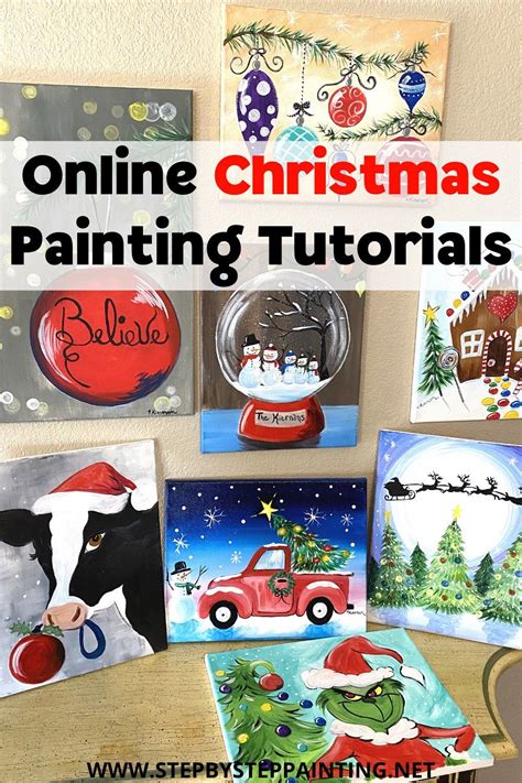 christmas step by step painting|christmas painting tutorials for teachers.